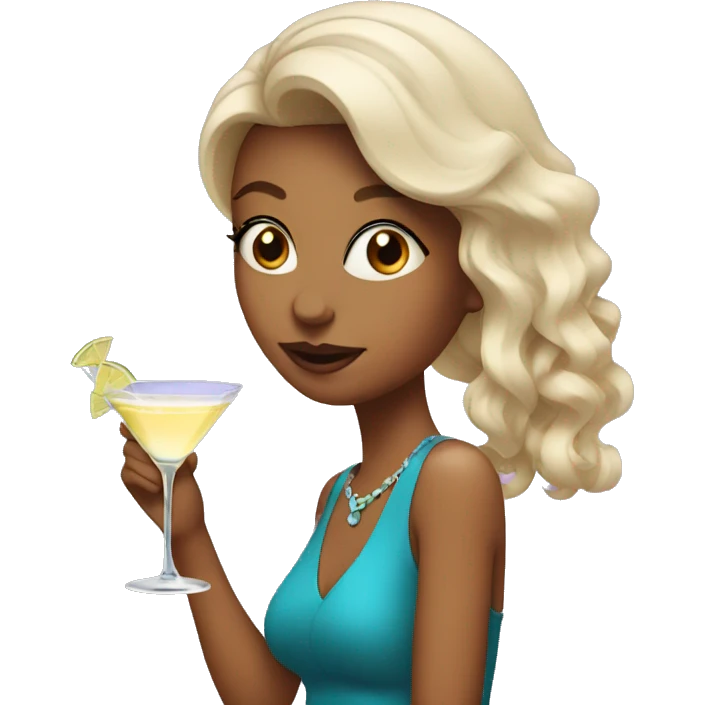 Birthday girl drinking martini emoji