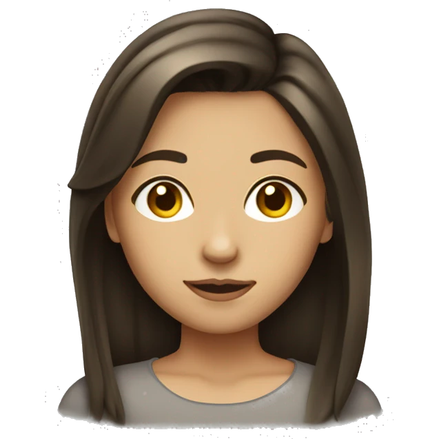 brunette girl medium length hair side eye emoji