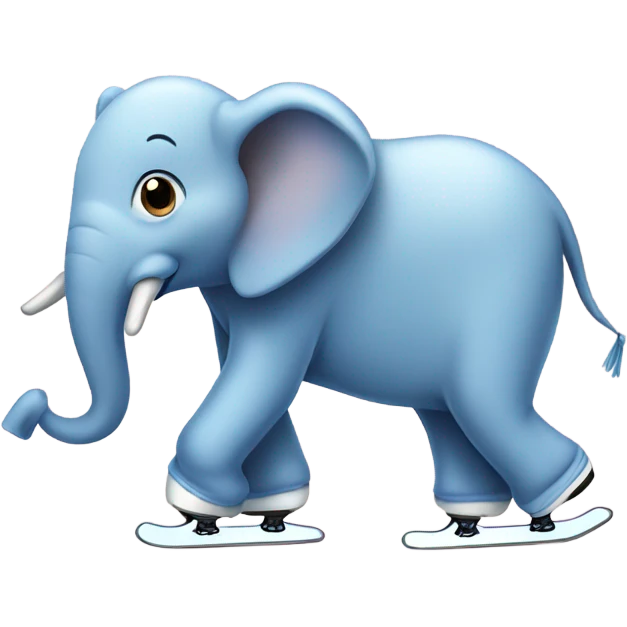 Ice skating elephant  emoji