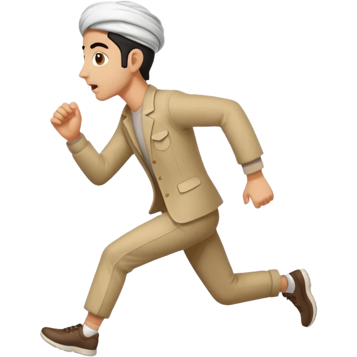 убегающие иранцы, в полный рост, в профиль emoji