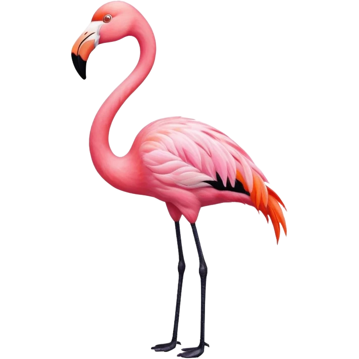 Flamingo painting a picture of a cat emoji