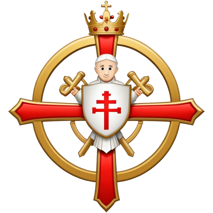 Pope's emblem with a touch of red emoji