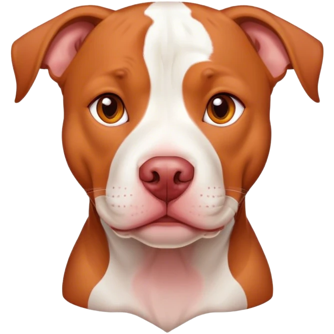 White and red pitbull sweet eye  emoji