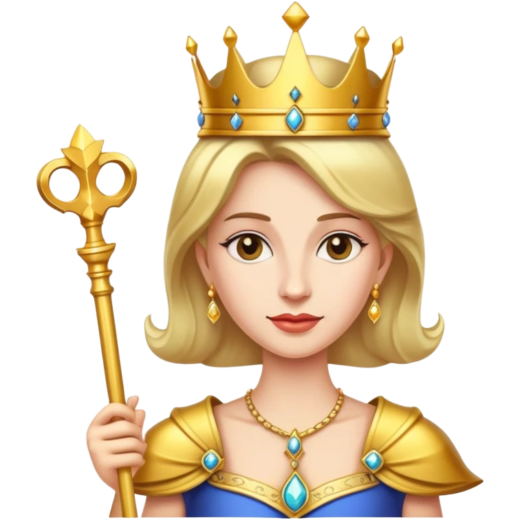 royal queen with crown and scepter emoji