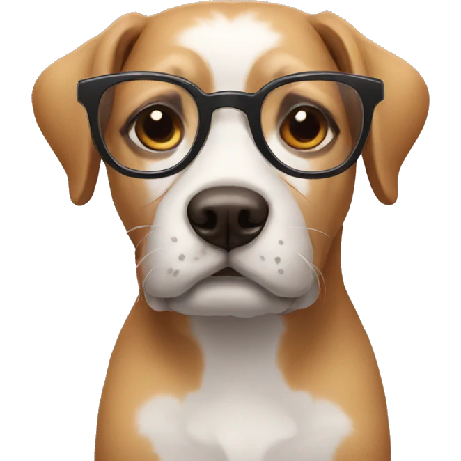 Dog with glasses emoji