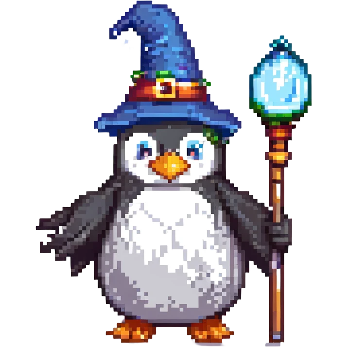 A penguin wizard emoji