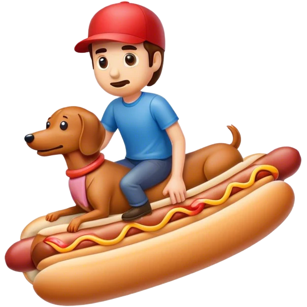 Man riding hotdog  emoji