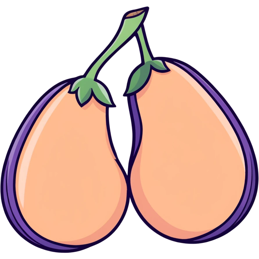 Peach and eggplant  emoji
