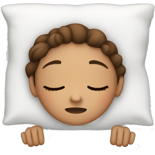 Girl with brown hair sleeping emoji