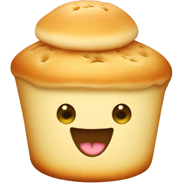 cute crumpet with happy face emoji