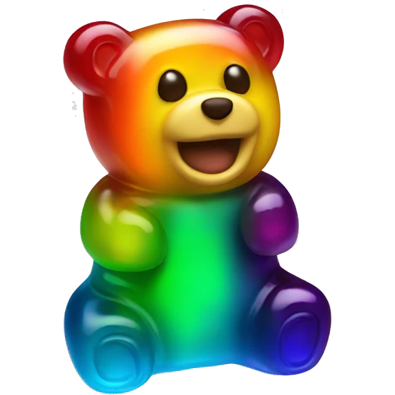 Multi coloured gummy bear emoji