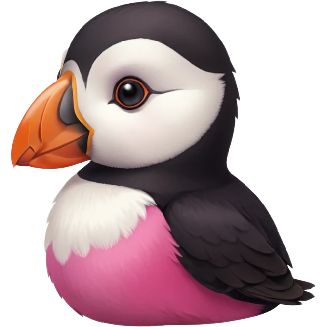 pink puffin thinking emoji
