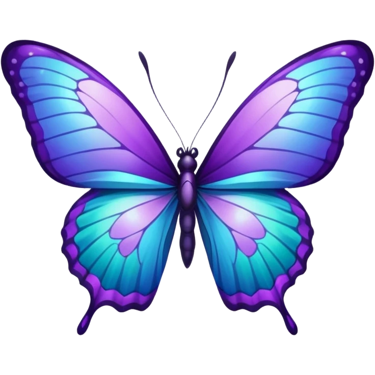 glitter purple and cian buttlerfly emoji