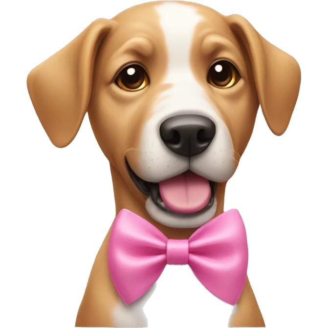 Dog with a pink bow emoji