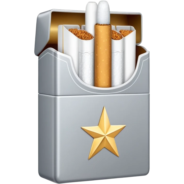 7 stars grey shining cigaret pack with a few little white cigaret inside emoji