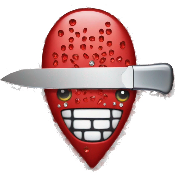 one red knife with rhinestones everywhere  emoji