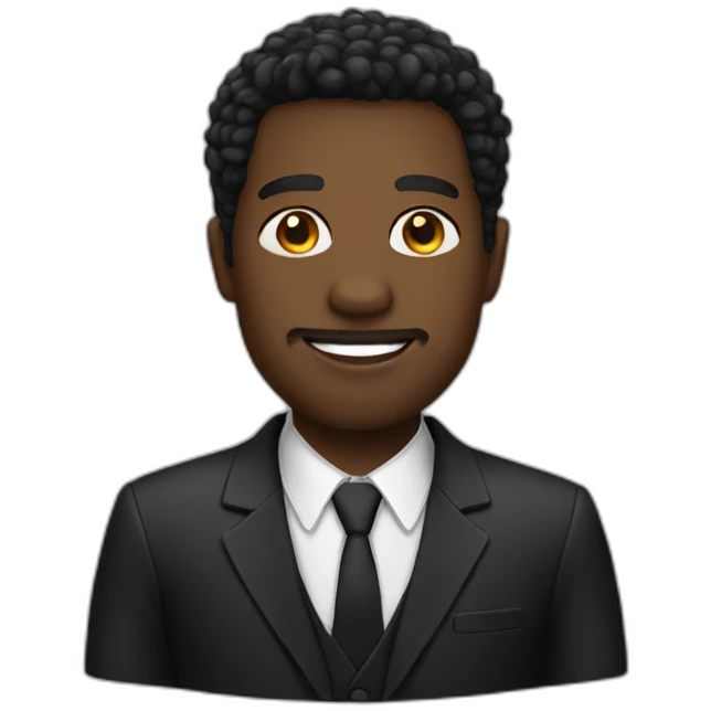 black man suit emoji
