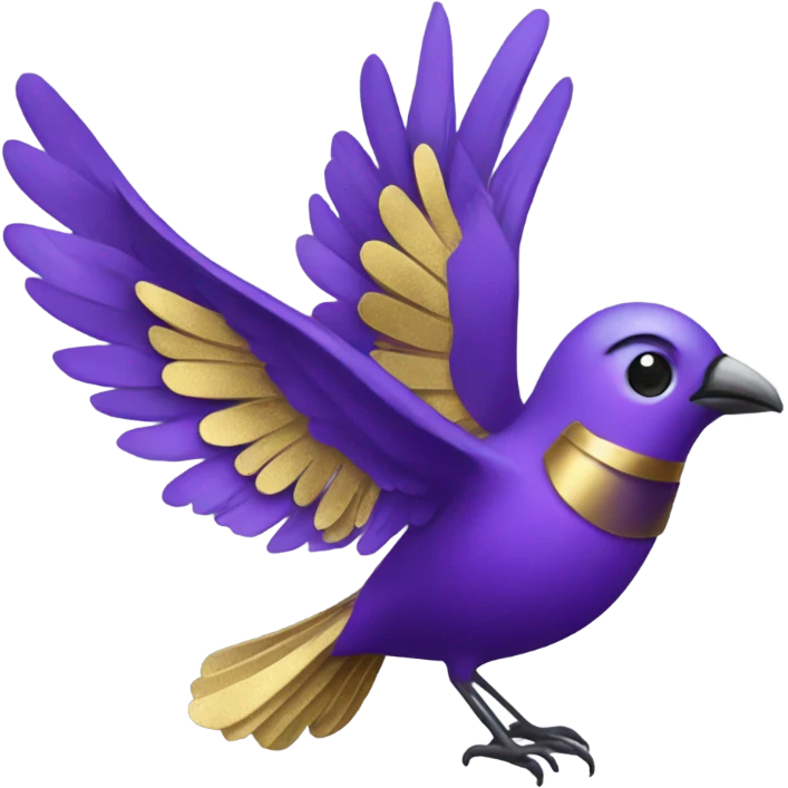 Purple bird with gold wings  emoji