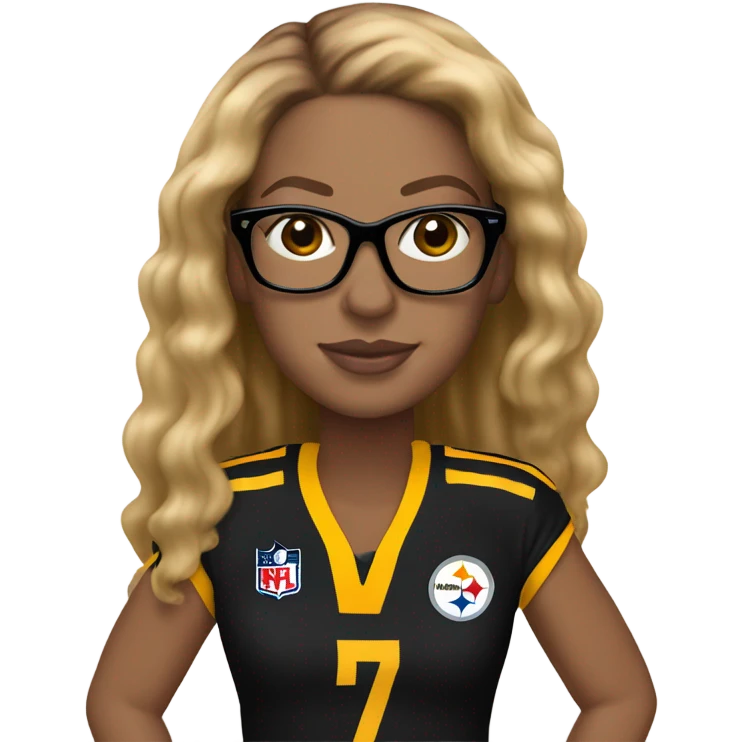 steelers nfl jersey beyonce with blonde brown hair light colored glasses emoji