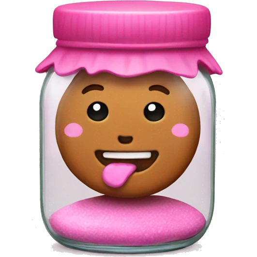 gingerbreads in a jar with a pink cap emoji