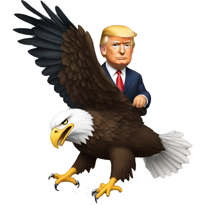 Trump riding a bald eagle emoji