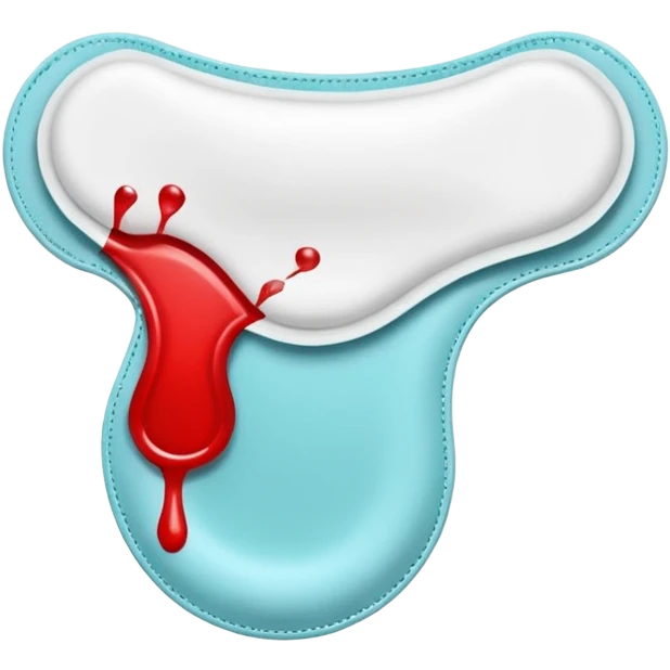 sanitary pad with blood, realistic details emoji
