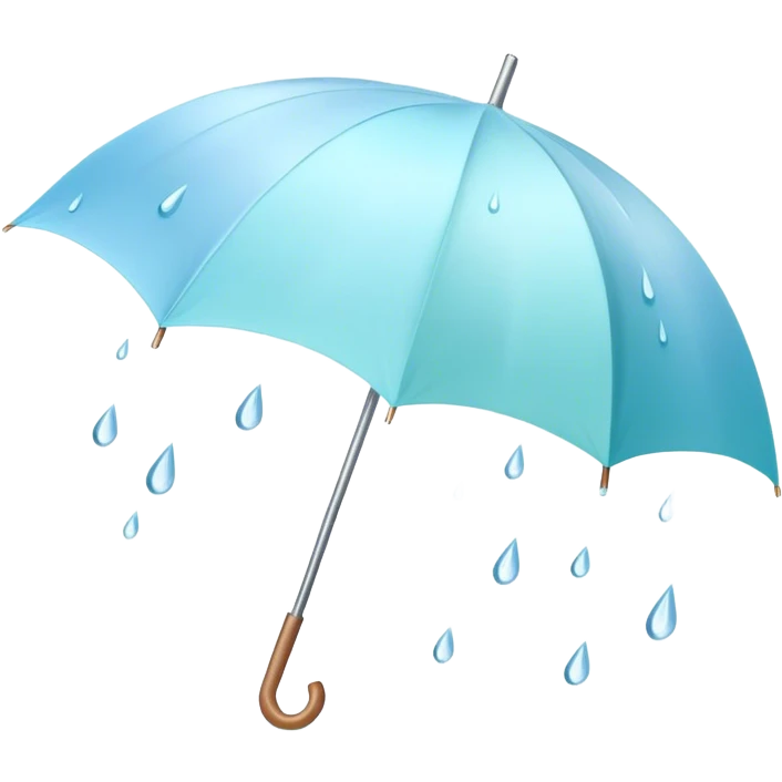 A pastel umbrella with raindrop falling on it emoji