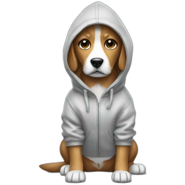 Dog wearing a hoodie emoji
