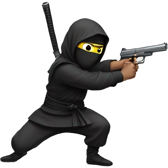 ninja with a gun emoji
