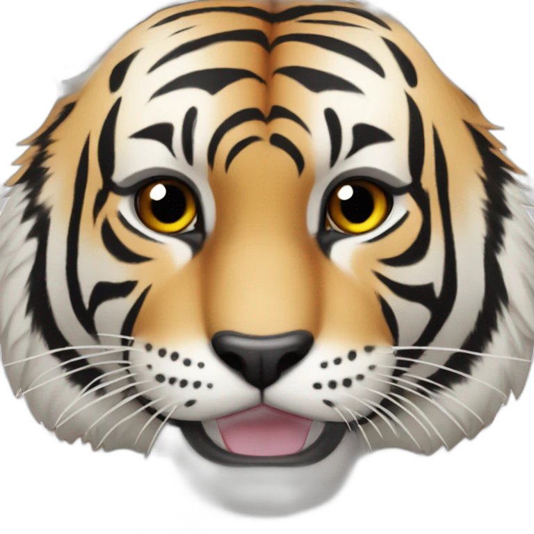 Tigre blanc sur une loutre emoji