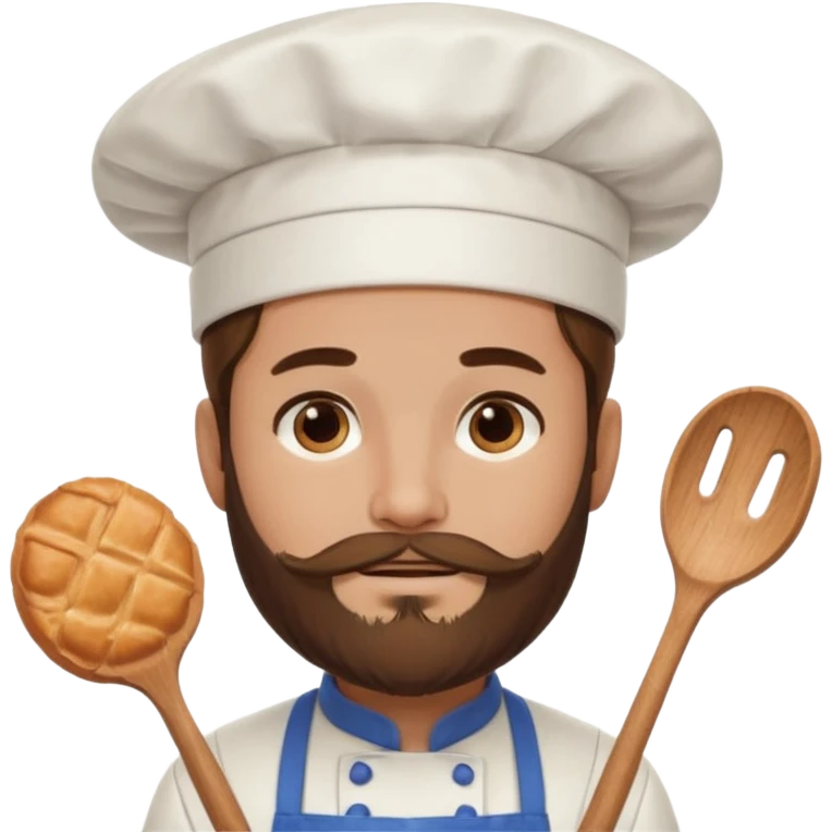  Pastry chef whith long brown hair and beard emoji