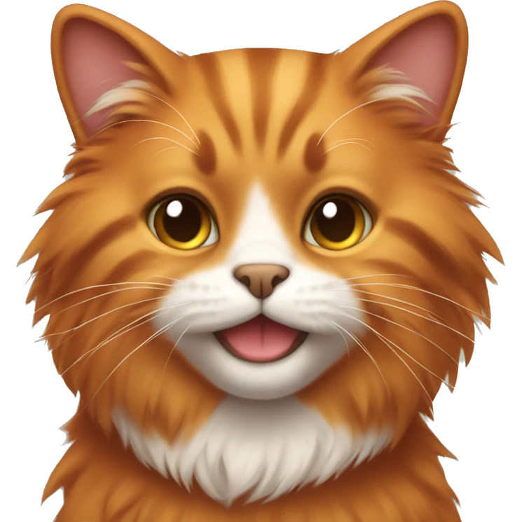 fluffy orange brown cat  emoji