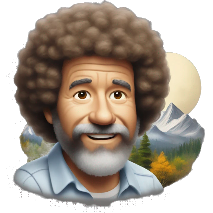 bob ross with paintin emoji