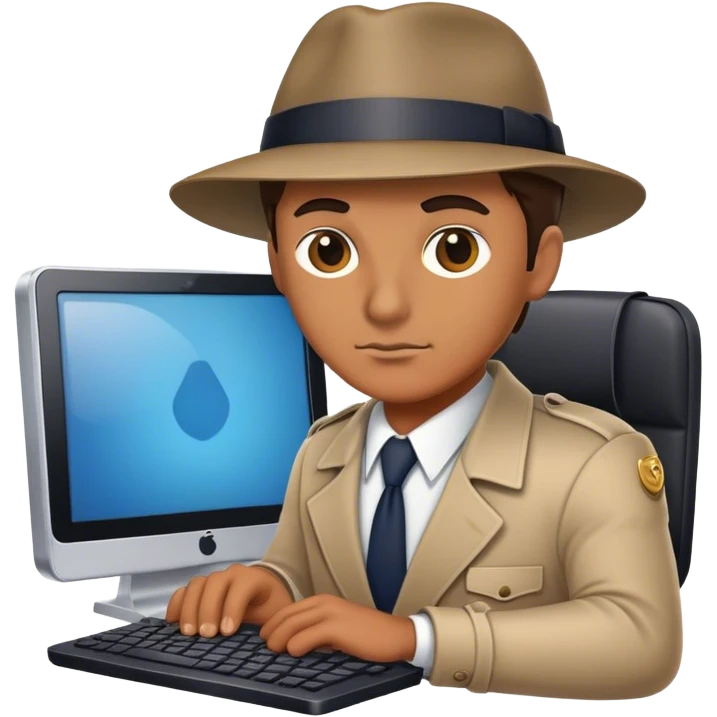 detective with a computer emoji