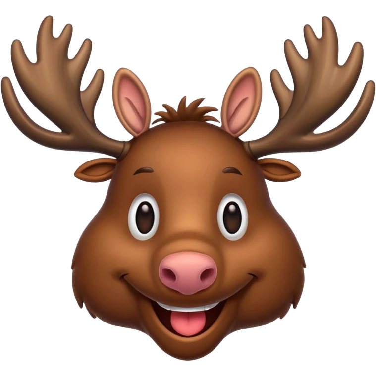 cartoon moose with a big smile emoji