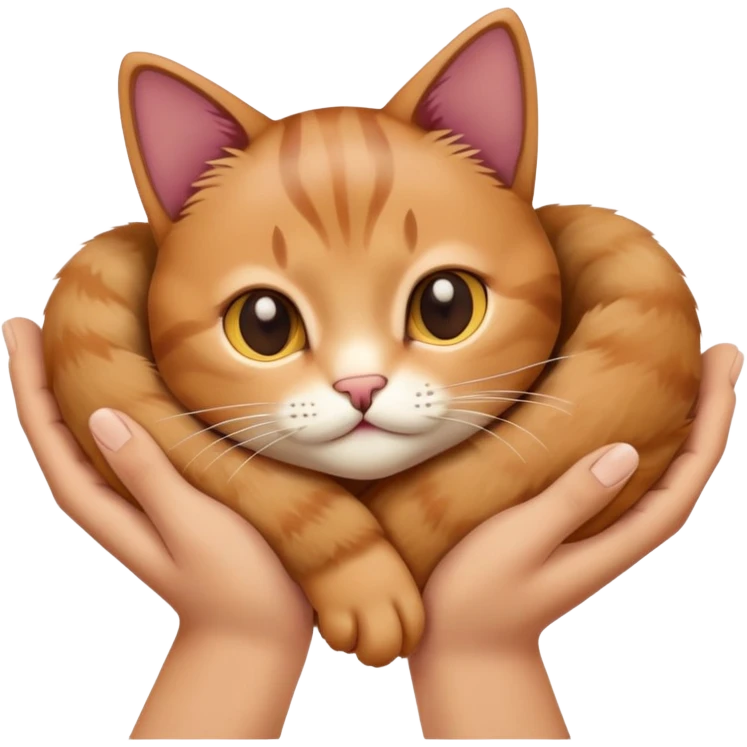 Hands with cat emoji