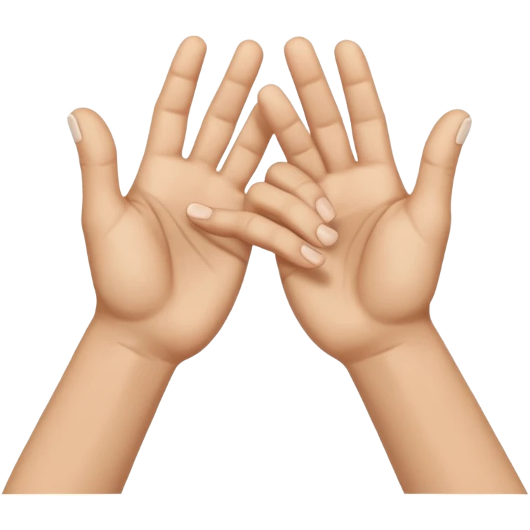 a pair of hands cracking their knuckles, by interlacing fingers, rotating the hands, and extending emoji