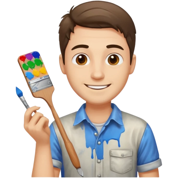 happy man painting a picture emoji