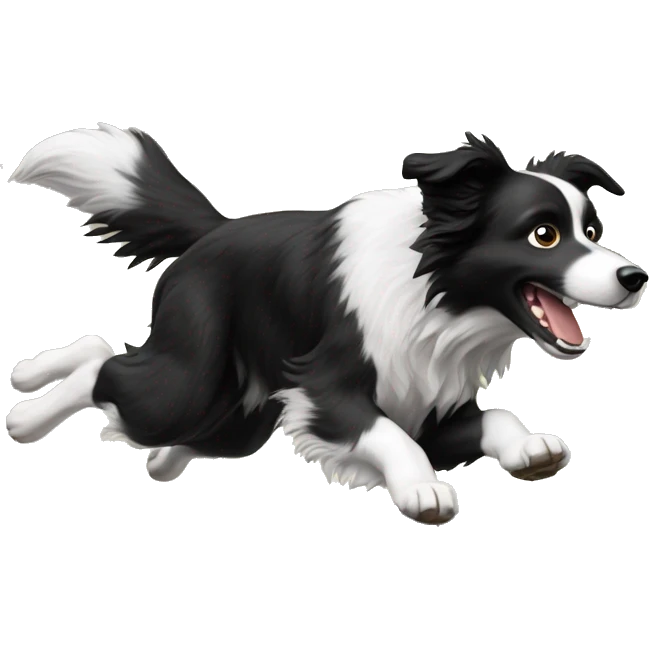 Border collie jumping over anvil emoji