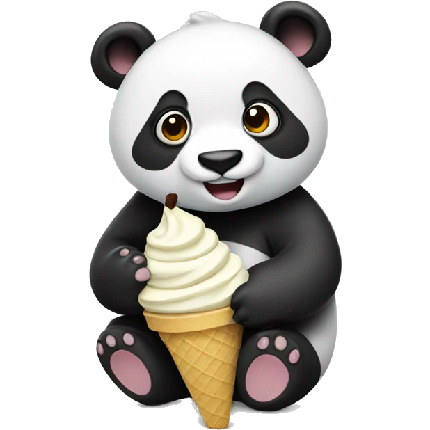 Panda eating ice cream emoji