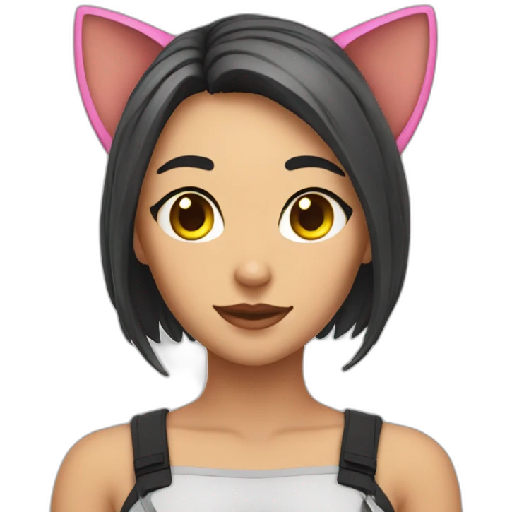 Cosplay girl with cat ears emoji