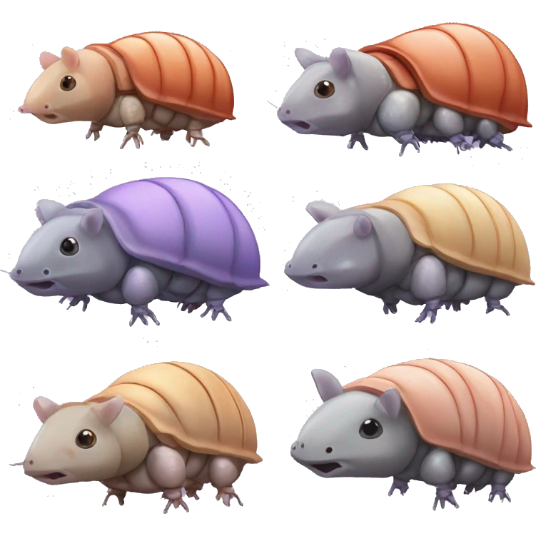 Lavender gray Pig armadillo centipede isopod lobster shrimp pig armadillo insect darth Vader face emoji