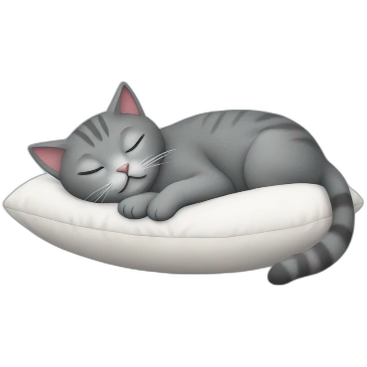 Grey cat sleeping on a pillow emoji