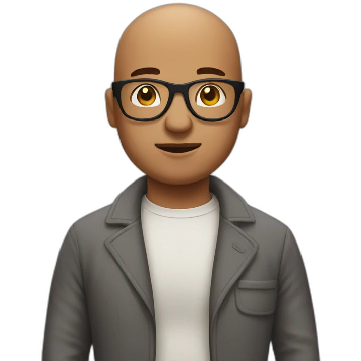 bald man with bear and glasses emoji