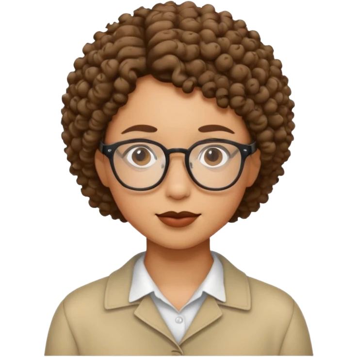 human being short curly hair and glasses  emoji