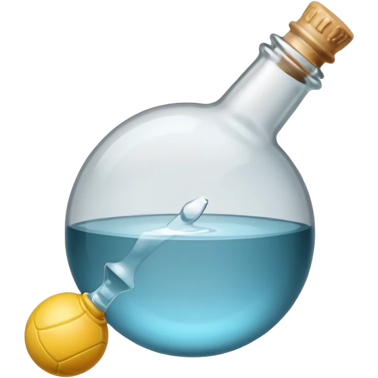 Bottle is knocked over by a ball emoji