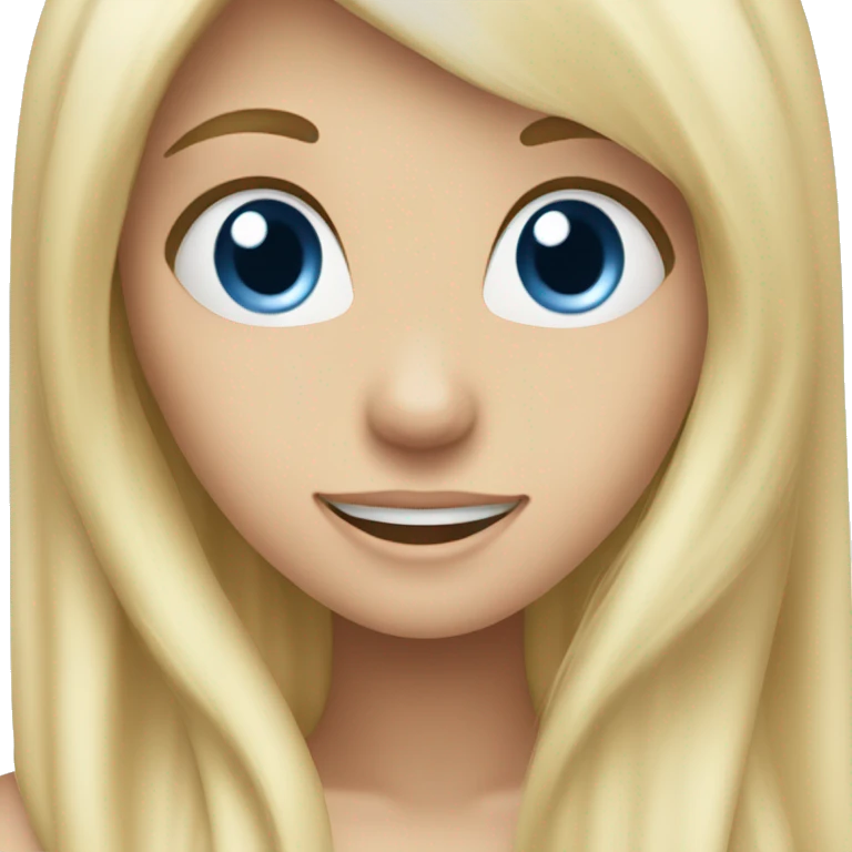 long blonde hair blue eyed girl excited emoji