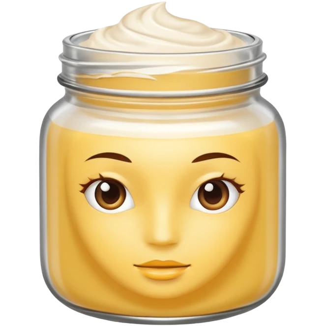 hair mask in a jar without face, only the white product  emoji