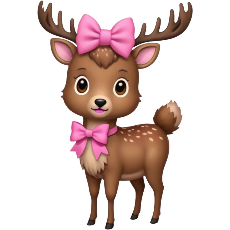 deer with a pink bow  emoji