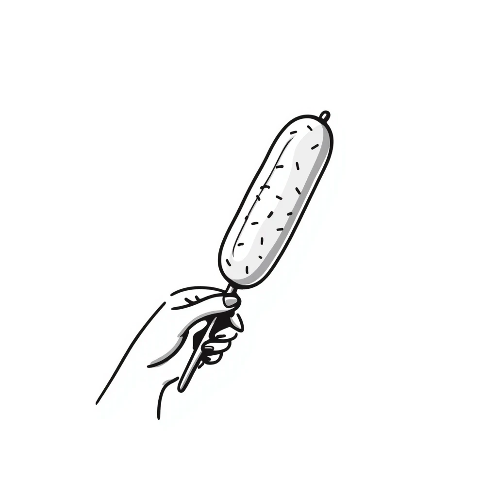 Korean corn dog, hand-drawn doodle style emoji